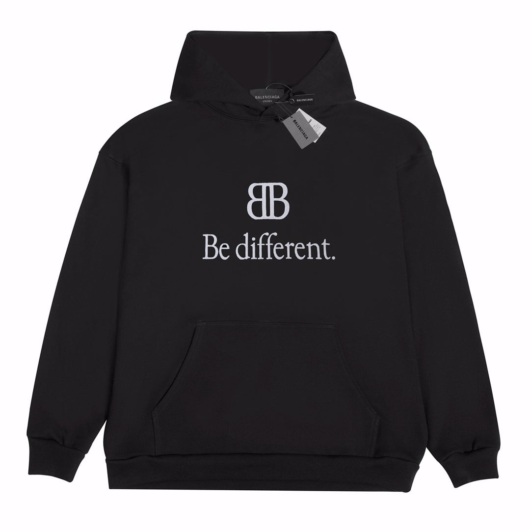 Different Logo Print Hoodie