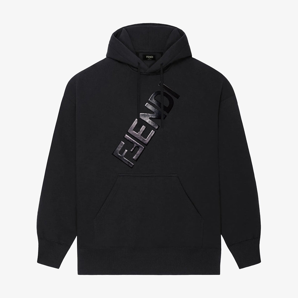 Black printed hoodie