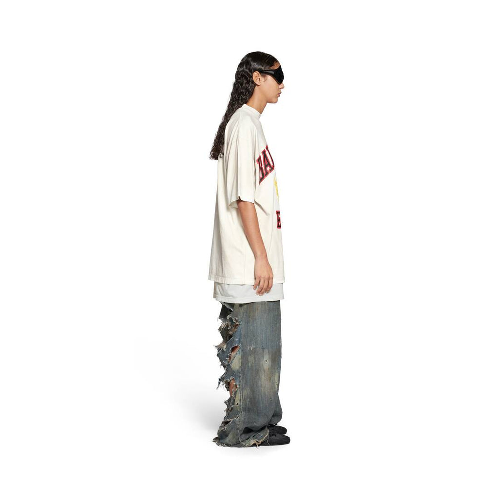 WOMEN'S DIY COLLEGE T-SHIRT MEDIUM FIT IN WHITE