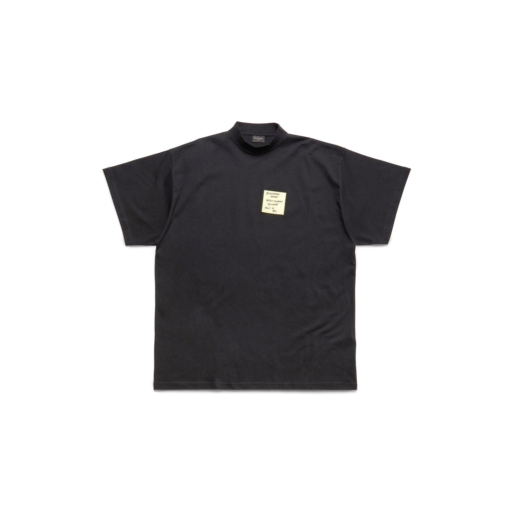 STICKY NOTE T-SHIRT OVERSIZED IN BLACK FADED