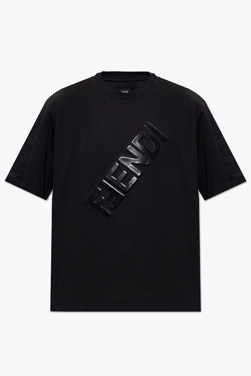 BLACK T-SHIRT WITH LOGO