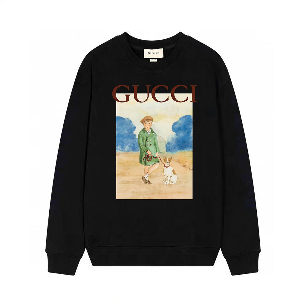 Children and dogs printed sweatshirt