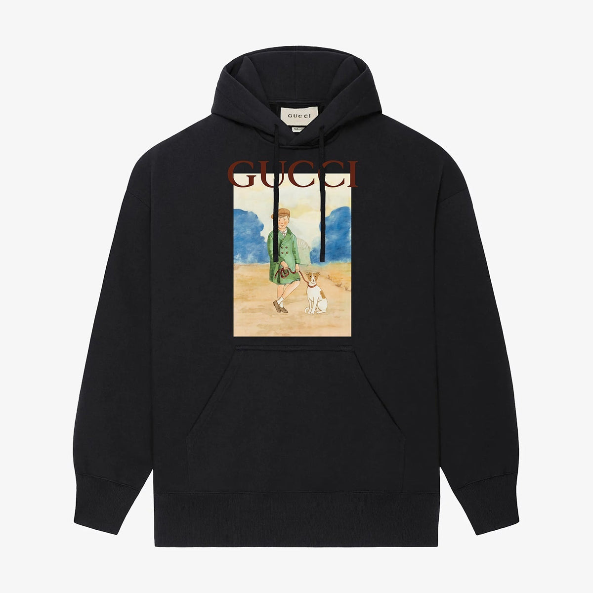 Children and dogs printed hoodie