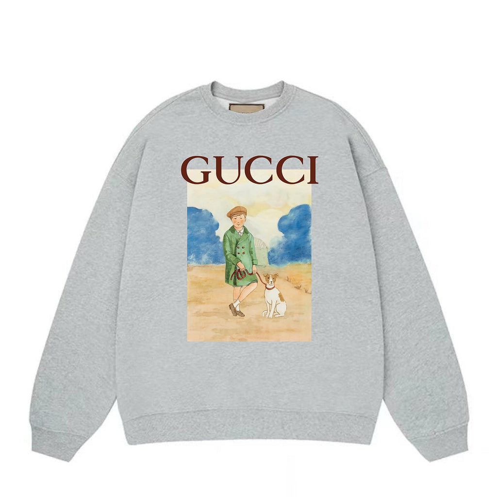 Children and dogs printed sweatshirt