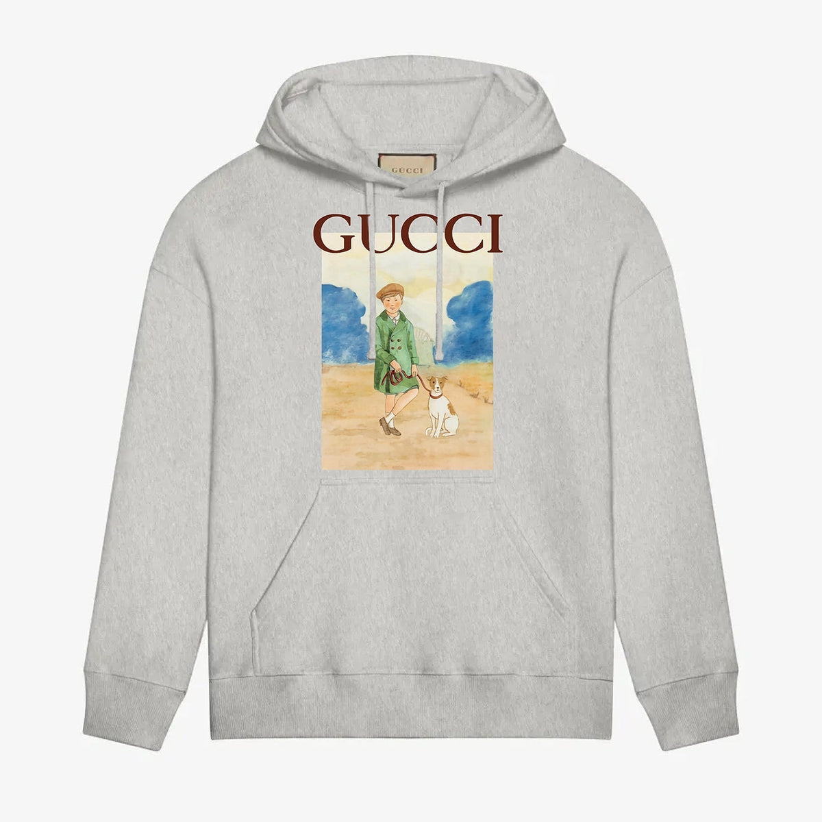 Children and dogs printed hoodie