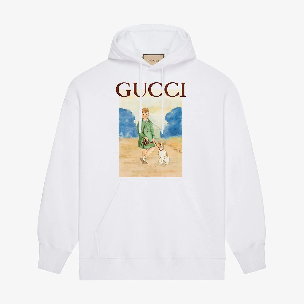 Children and dogs printed hoodie