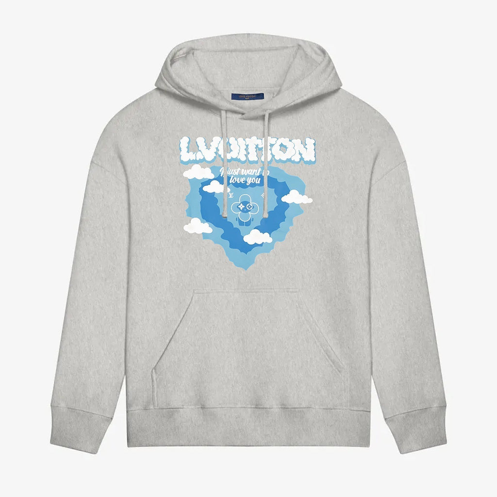 cloud printed hoodie