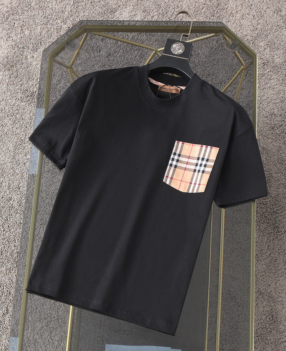Plaid Pocket Sleeve T-Shirt