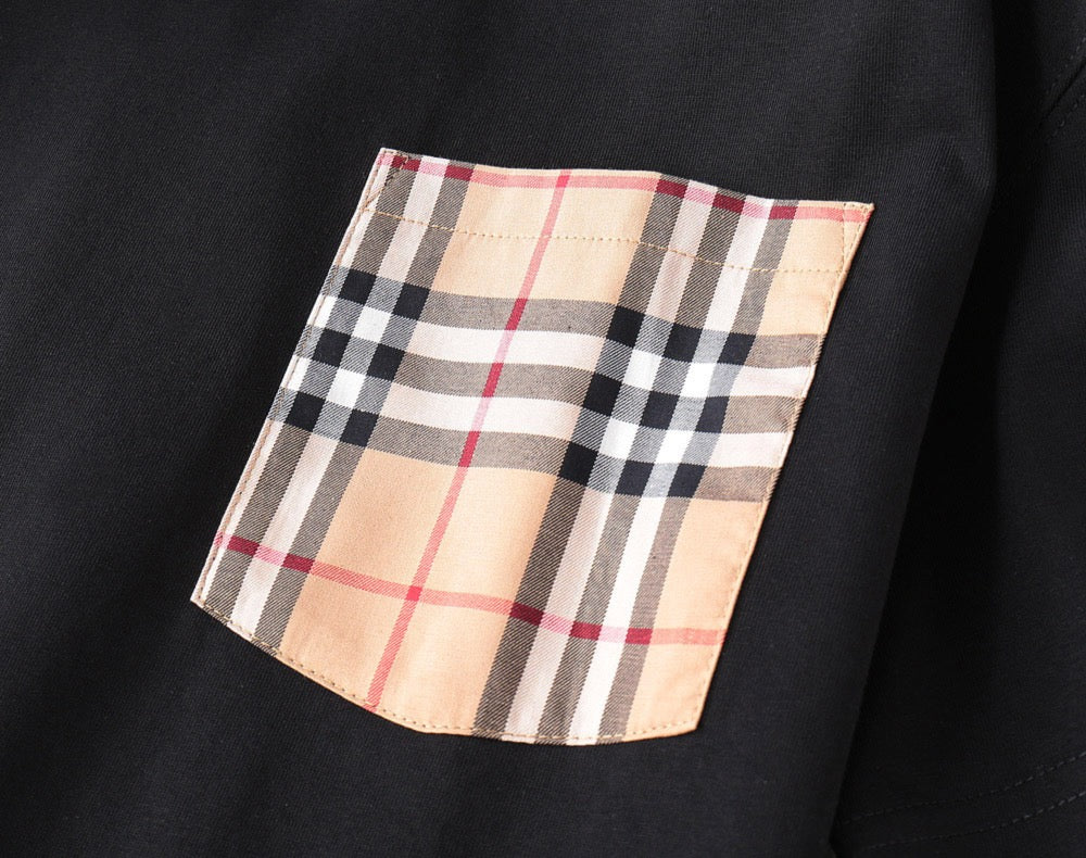Plaid Pocket Sleeve T-Shirt